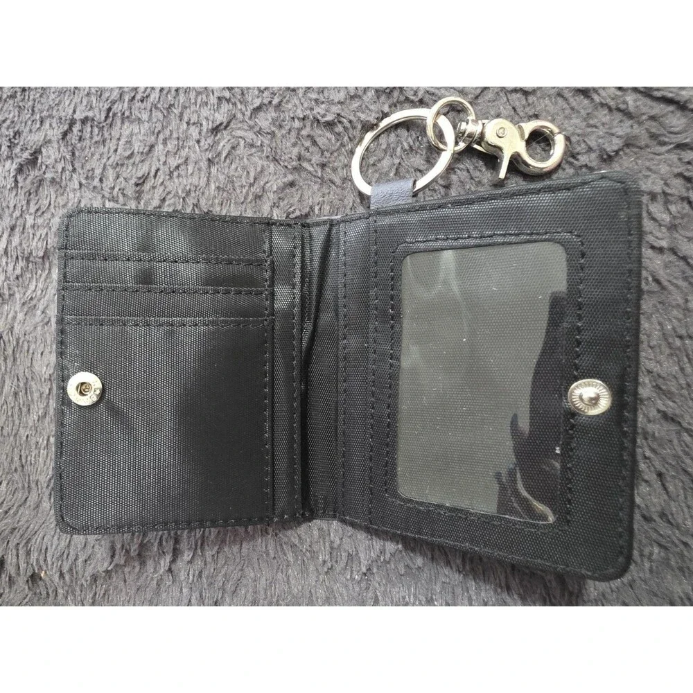 New CAPRICE Ostrich Grey Leather Keychain ID Holder WALLET Metropolitan NwoT